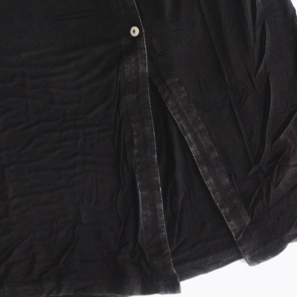 NWT SUPER SOFT black-wash midi skirt front button - Picture 5 of 6